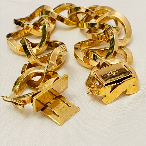 Authentic Vintage Christian Dior 1968 Germany Gold Tone Link Bracelet Signed - Picture 6 of 10